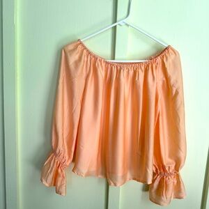 Favlux off the shoulder long full sleeve top! Apricot color and amazing on! NWT